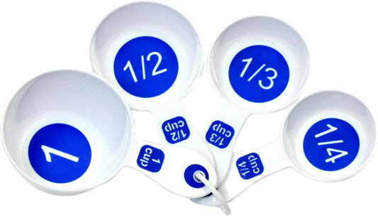 Chef Craft Select Plastic Measuring Spoon Set, 6 piece set, White and Blue
