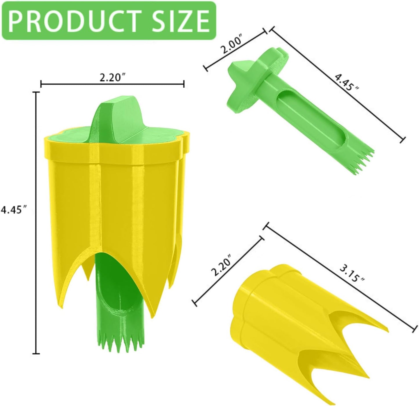 Pepper Corer, 2 in 1 Red Bell Pepper Seed Corer Remover Tool, Fruit & Vegetable Corers Quick Cave Tools for Jalapeno Cutter Deseeder, Green