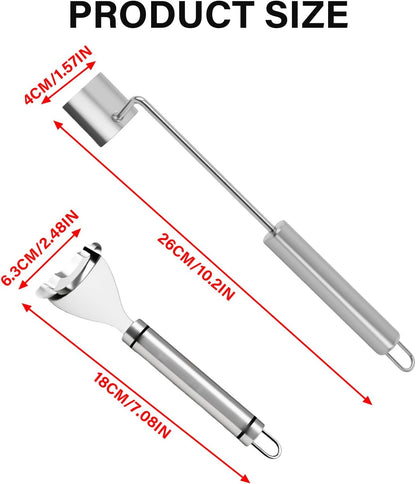 2 Pack Corn Peeler and Stripper Tool Set Ergonomic Stainless Steel Corn on the Cob Stripper Tool Set Gadget Tool for Kitchen Prep, Upgrade Kernel Remover Tool Easy to Use and Clean
