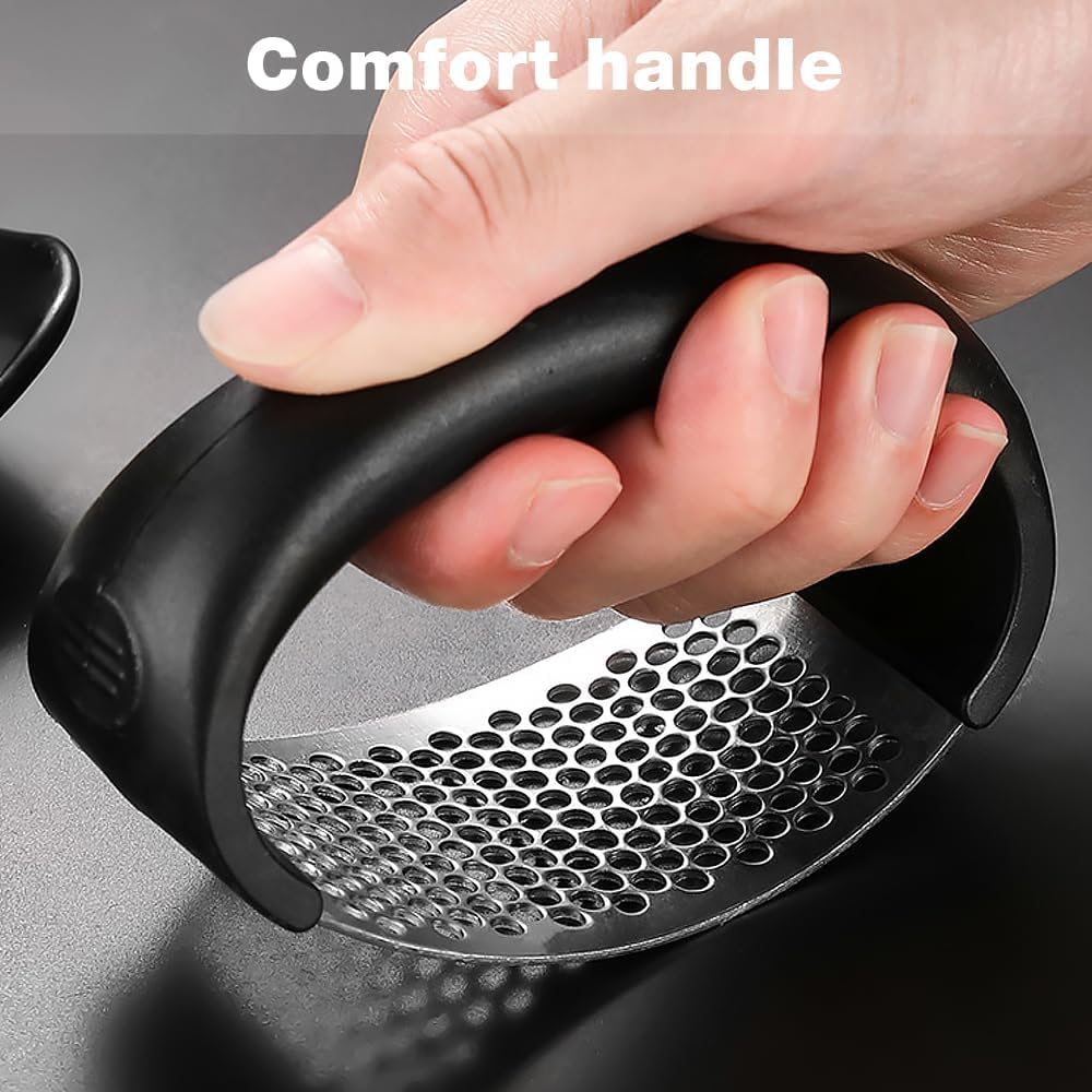 Stainless Steel Garlic Press, New Garlic Press Rocker, Home Kitchen Utensils Portable Manual Garlic Crusher for Smash Garlic Kitchen Gadgets Tools (1 Pack)