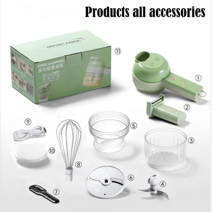 5 in 1 portable handheld electric vegetable cutting machine,Electric Vegetable Cutter, multi-functional vegetable and fruit electric cutting and shredding machine,choppers.