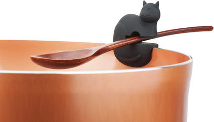 Fox Run Silicone Pot Clip Spoon Rest, Rooster and Pig, Set of 2, 2.75", Red and Pink