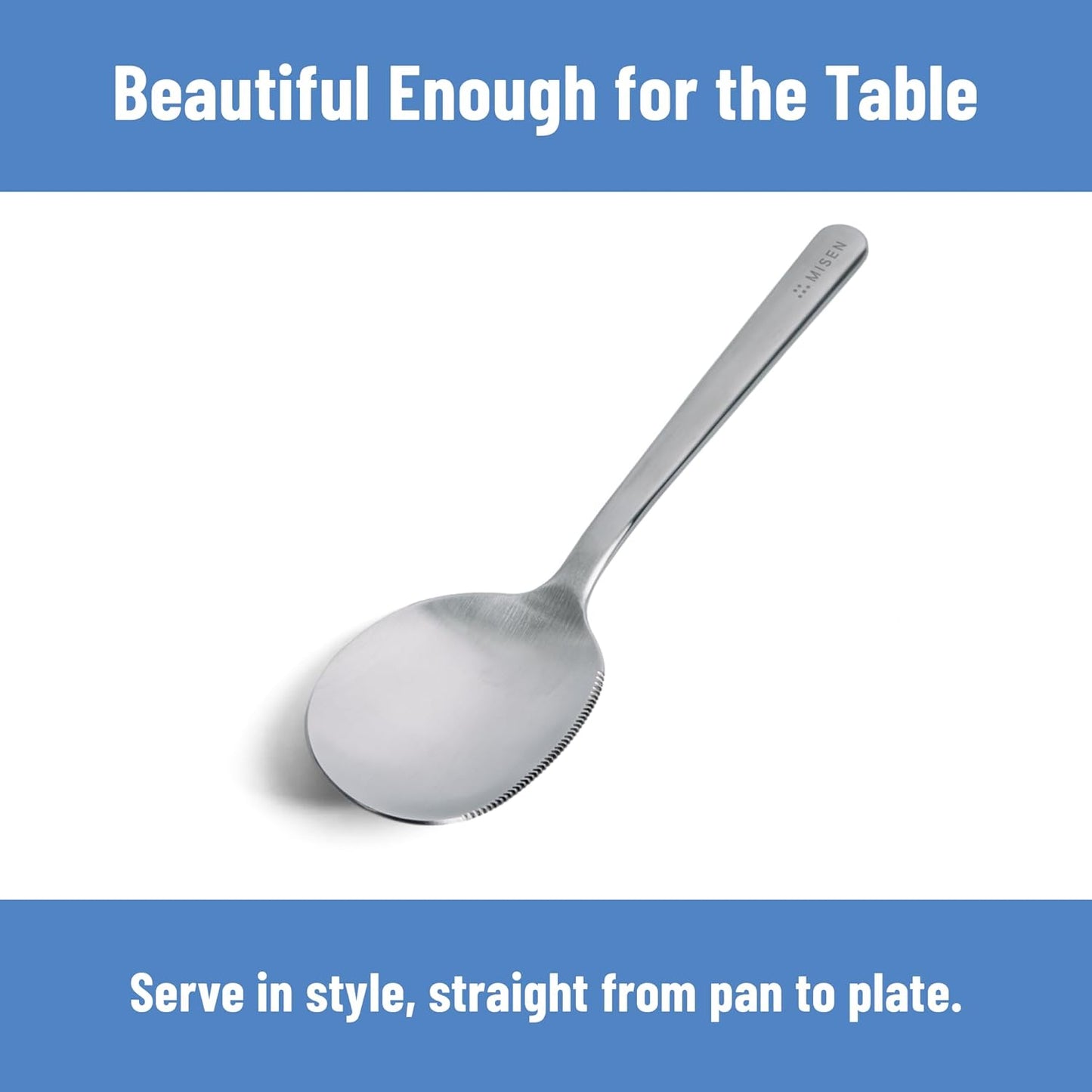 Misen Measuring Chef Spoon – Stainless Steel Cooking Spoon with Engraved Tablespoon Teaspoon and Milliliter Markings for Precise Measuring Mixing Sauces Dressings Marinades and Cooking Prep