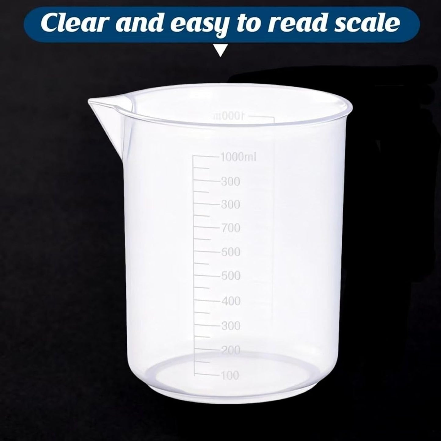 Plastic Measuring Cups, 100ml, Set of 15, for Liquid Measurement and Scientific Experiments