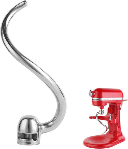 Stainless Steel 3 Piece kit Attachments，Dough Hook 6 Wire Whisk Flat Beater Compatible with KitchenAid 5 Plus -6QT Mixer，Bowl Lift Stand Mixer Accessory，Rust Resistant，Dishwasher Safe