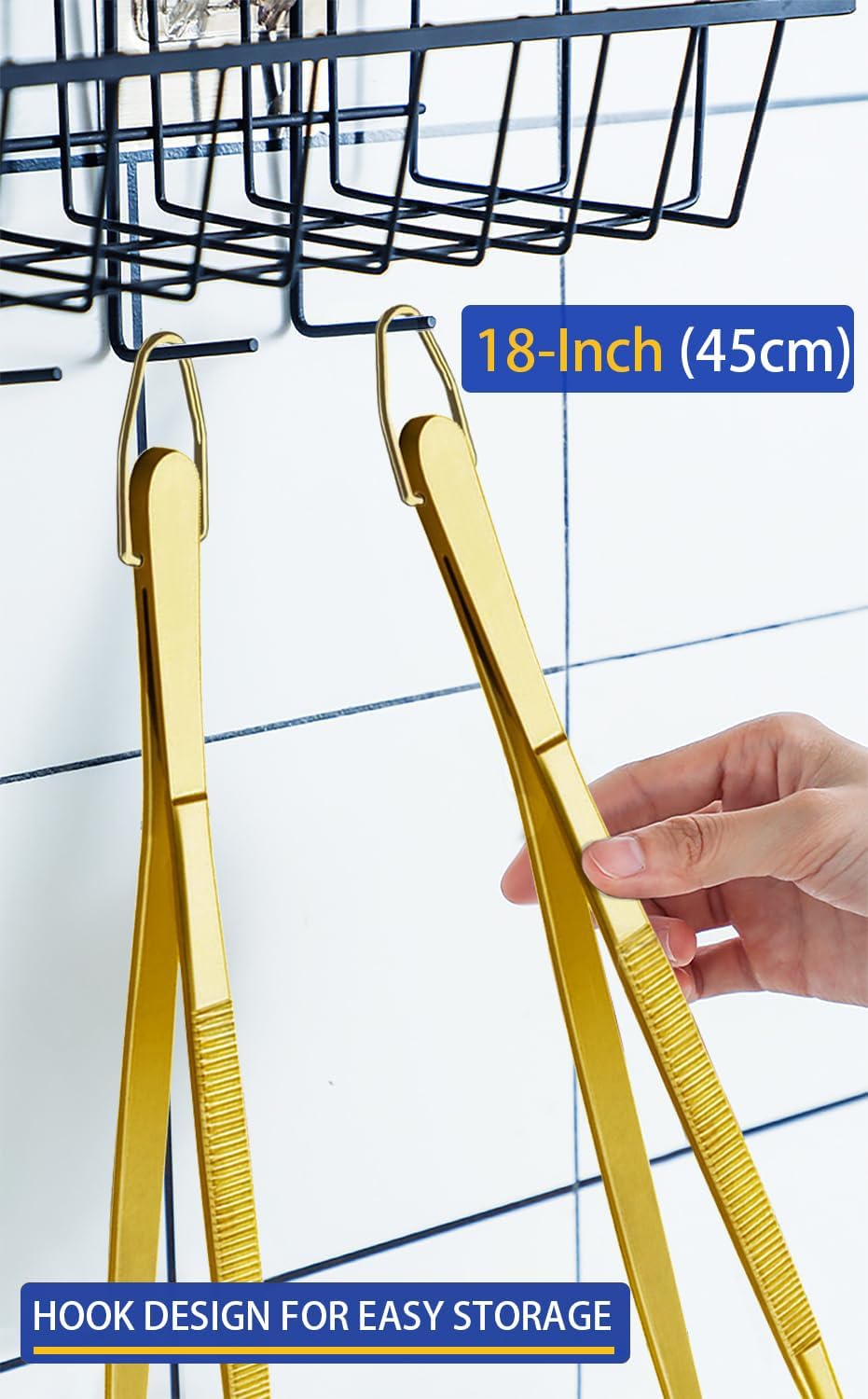 JETKONG 2 Pcs 12-Inch Kitchen Tweezers Fine Tweezer Tongs, Extra-Long Stainless Steel Cooking Tweezers (Silver)