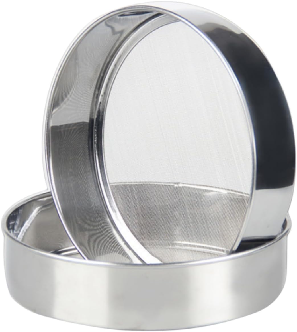 1Pcs 8"Flour Sieve Stainless Steel Round With 40 Mesh Flour Sifter For Baking
