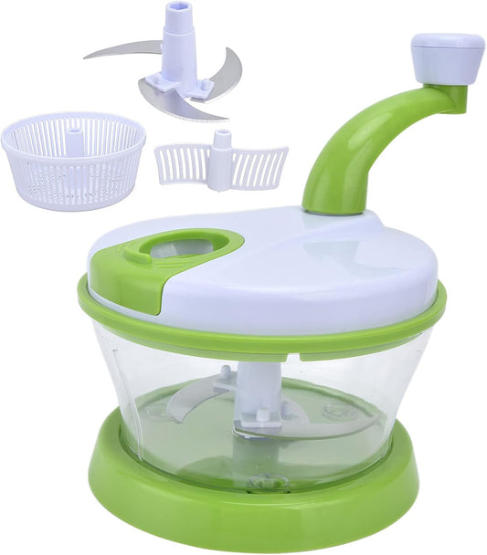 Handcrank Salad Spinner Colander Bowl, Fruit Vegetable Crusher Chopper, Meat Mincer Garlic Ginger Grinder, Flour Egg Blender Stirrer