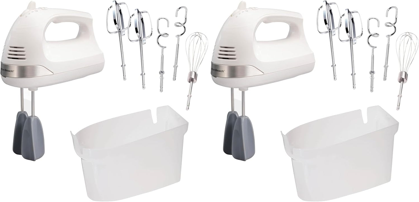 Hamilton Beach 6-Speed Electric Hand Mixer with Whisk, Dough Hooks and Easy Clean Beaters, Powerful 275 Watt Motor, Snap-On Storage Case, Black