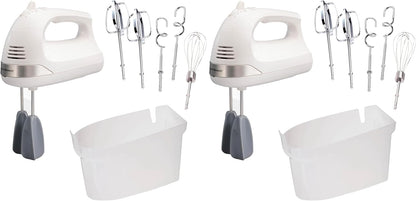 Hamilton Beach 6-Speed Electric Hand Mixer with Whisk, Dough Hooks and Easy Clean Beaters, Powerful 275 Watt Motor, Snap-On Storage Case, Black