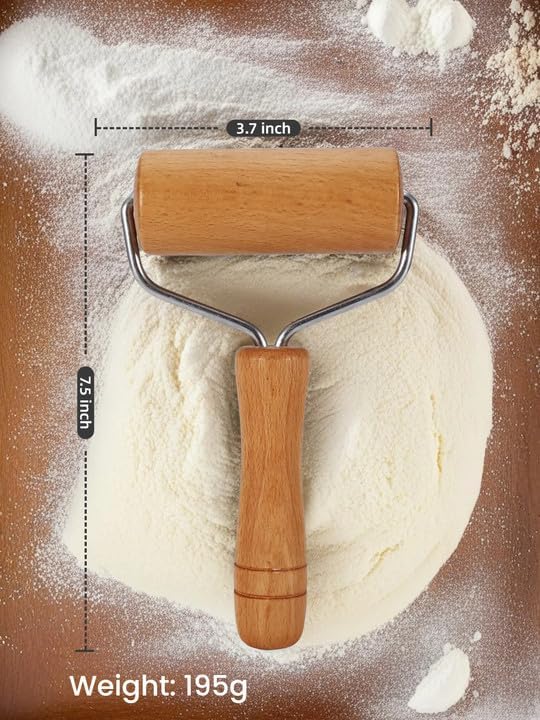 Pizza Rolling Pin, Small Rolling Pin, Non-Stick Wooden Dough Roller for Pastry Tortilla Pizza Cookie Dumpling (Type 2)
