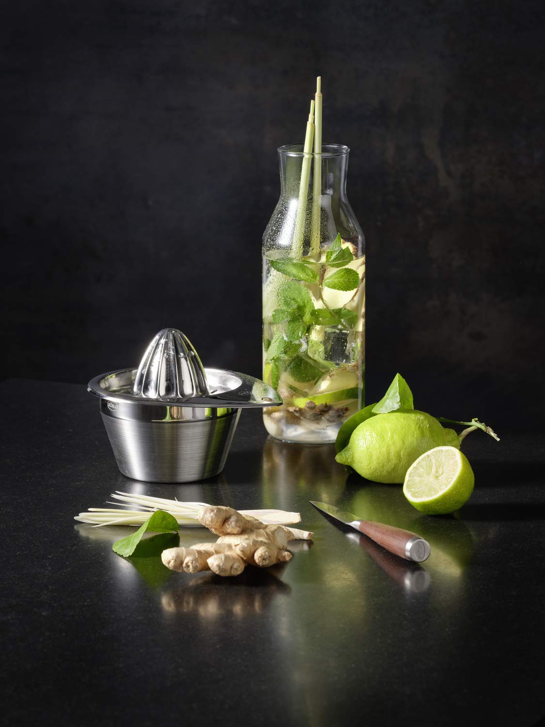 Rosle 12802 Stainless Steel Manual Citrus Lemon Reamer & Juicer with Strainer