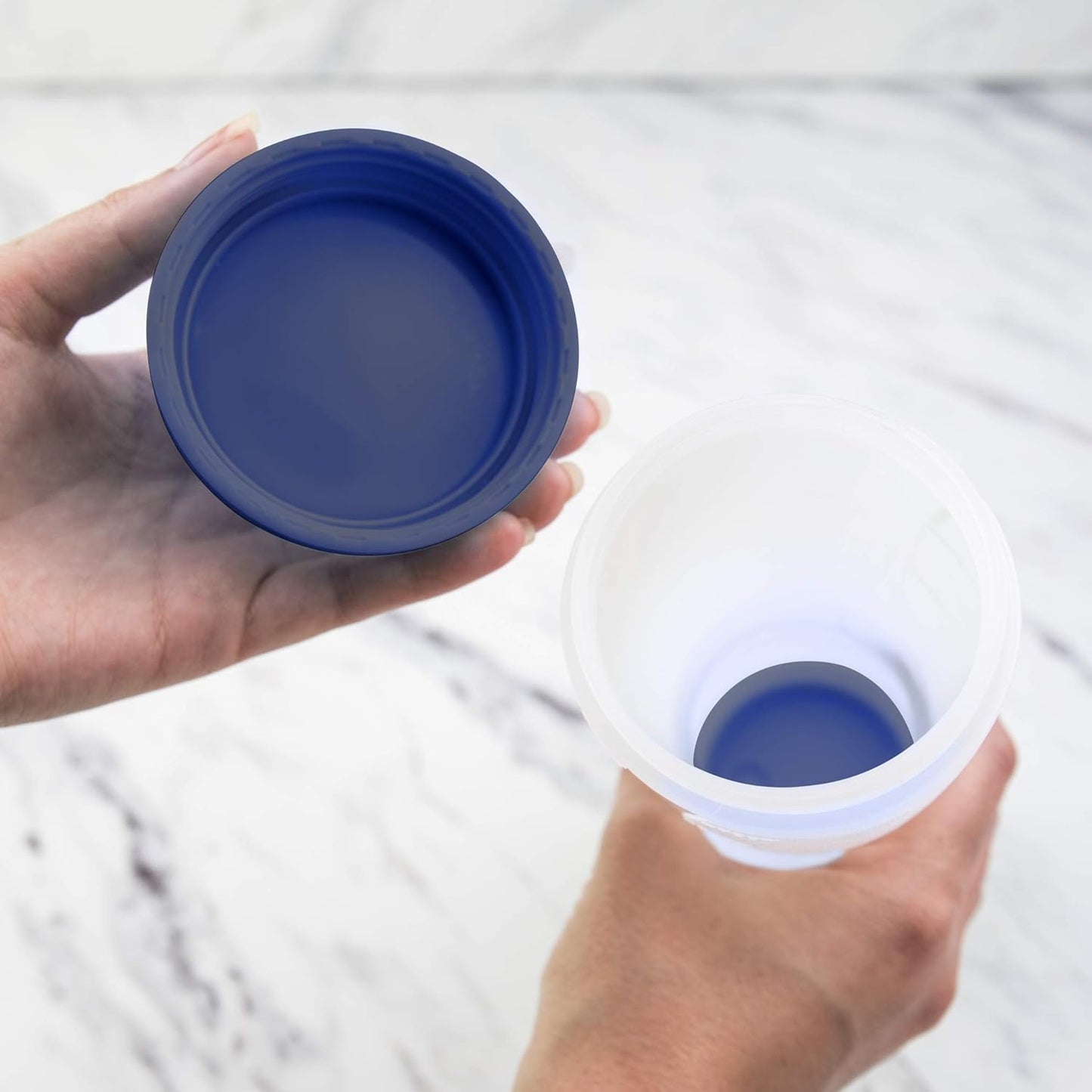 Tovolo Flow Pen 2.0 With Removable Cap 3-Cup Capacity Dispenser, Easy-Squeeze Batter Bottle With Mess-Free Valve for Pancake Art, Deep Indigo