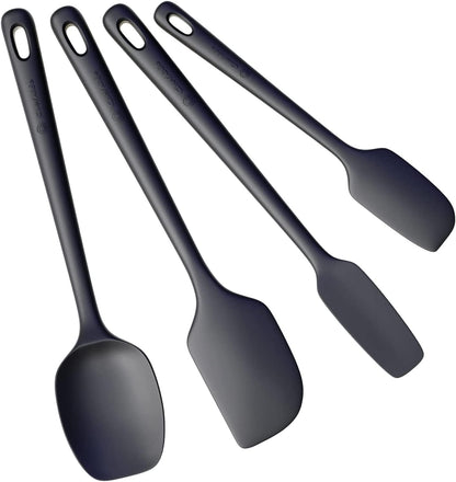 ChefAide 5 Pieces Silicone Spatula Set, Food Grade Rubber Spatula, Upgrade Strong Handle with Ergonomic Grip, Heat Resistant Up to 600°F for Nonstick Cookware, Cooking