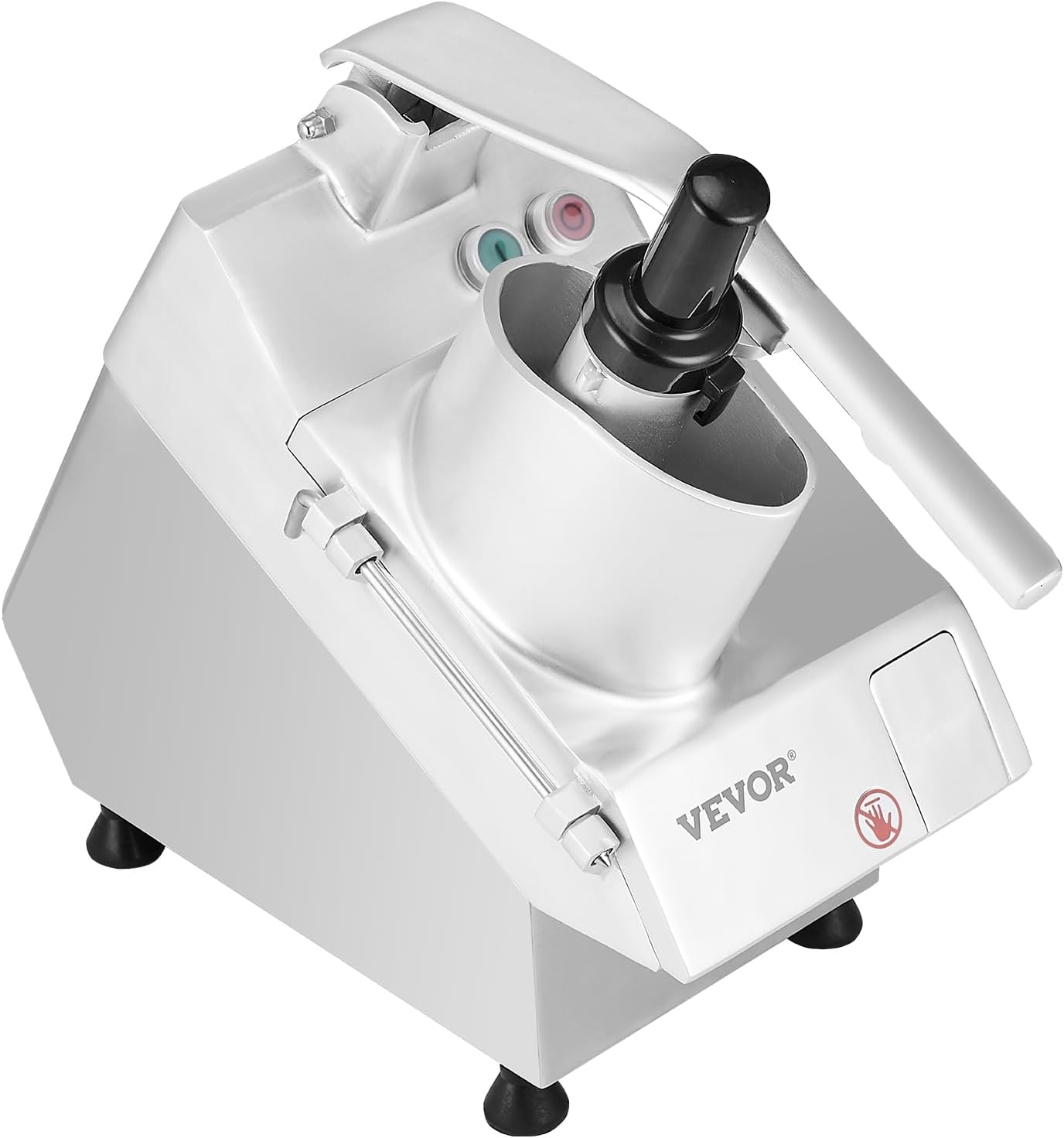 VEVOR Food Processor & Vegetable Chopper, 2 Feeding Holes Food-Grade Stainless Steel Food Processor Chopper with Detachable 6 Blades, 3mm/5mm/7mm/10mm Shredder, 2mm/4mm Slicer, for Vegetables, Fruit