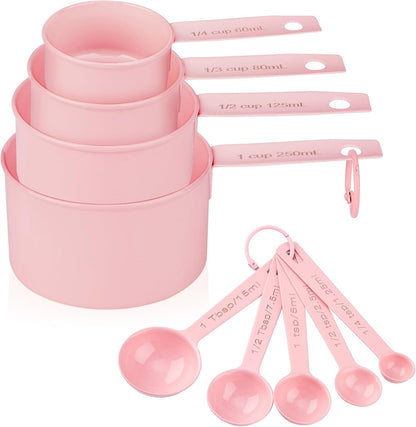 Measuring Cups and Spoons Set of 9, Stainless Steel Measuring cup for Cooking and Baking, Measuring spoons for Dry and Liquid Ingredients (Black)