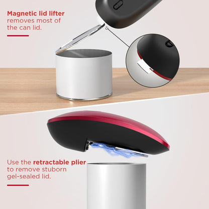 Canslab Ultrablade PRO Auto Stop Can Opener - Rechargeable Electric Can Opener for Kitchen for Seniors with Arthritis - One Touch Side Cut Opener, Smooth Edge, Handfree, Wall Mounted Small Size, Black