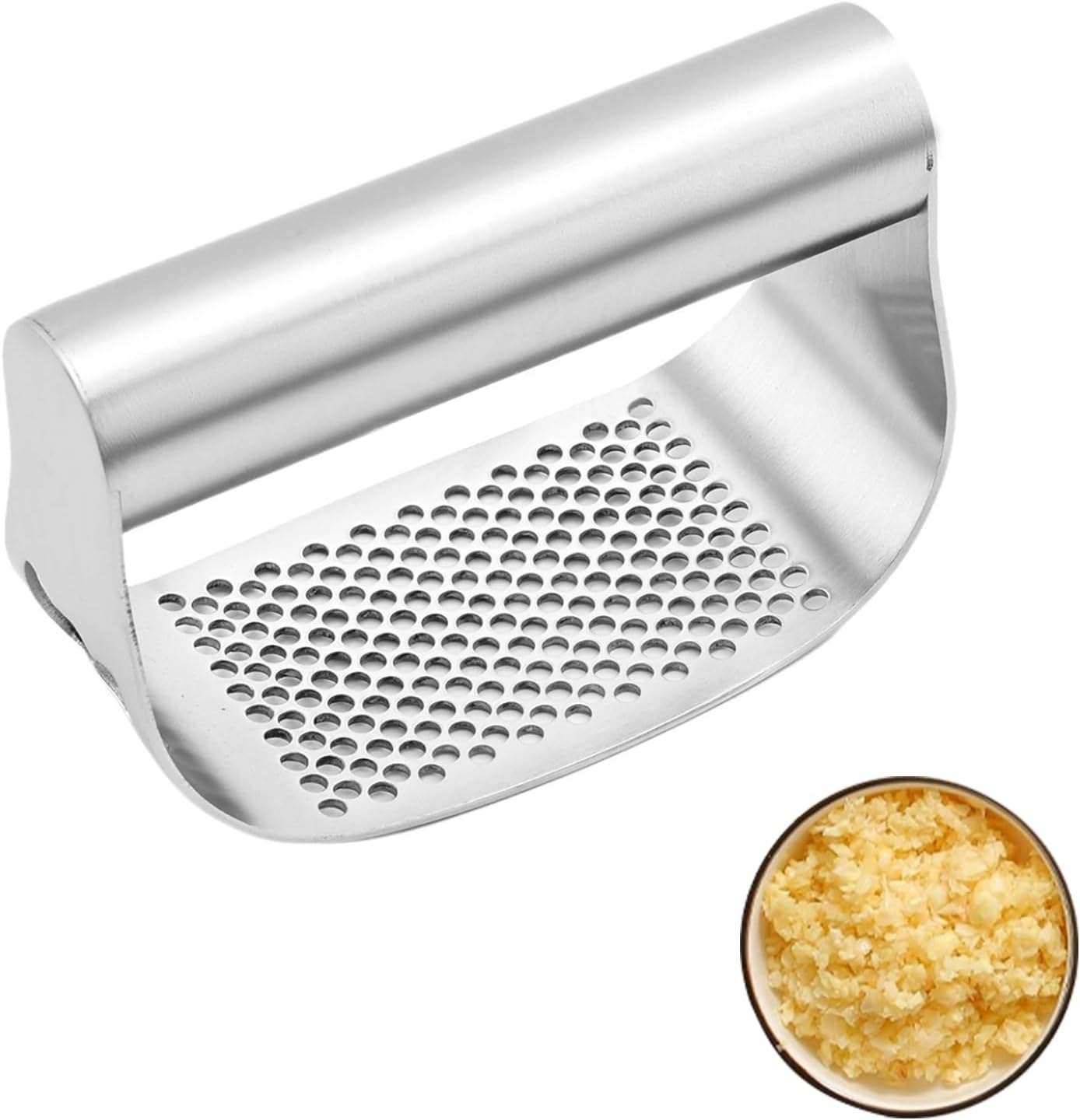 Garlic Press Rocker, Stainless Steel Garlic Mincer Crusher, Squeeze Garlic Tool Professional Kitchen Gadgets
