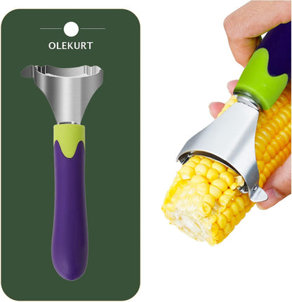 Corn Shaped Corn Stripper, Corn Peeler for Corn on the Cob Remover Tool, Corn Thresher with Good Grips (Green-yellow)…
