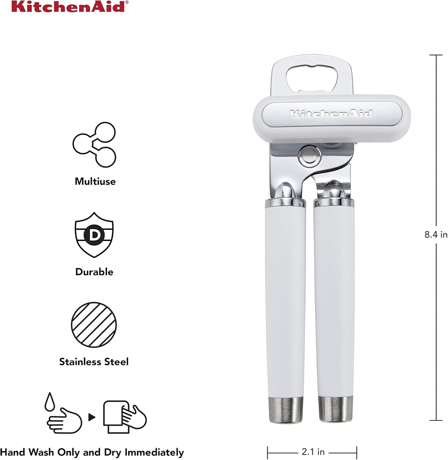 KitchenAid Gourmet Multifunction Can Opener/Bottle Opener, 8.36-Inch, Black