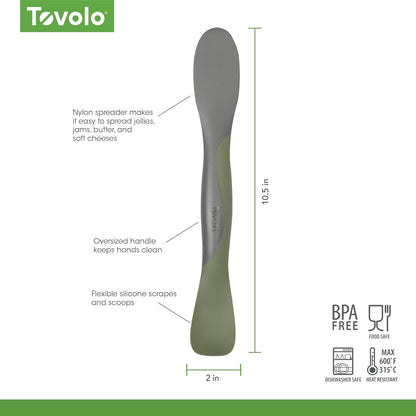 Tovolo Tool for Kitchen Meal Prep to Scoop Spread Slice and Scrape,White/Gray