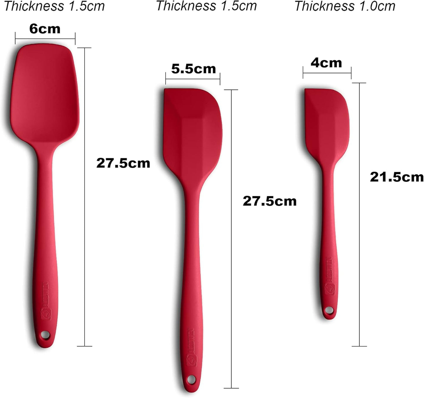 Silicone Spatulas Set Turners Tongs Cooking Utensils Set High Heat Resistant Kitchen Scraper Spatulas for Cooking Mixing Baking BPA Free Dishwasher Safe, Black