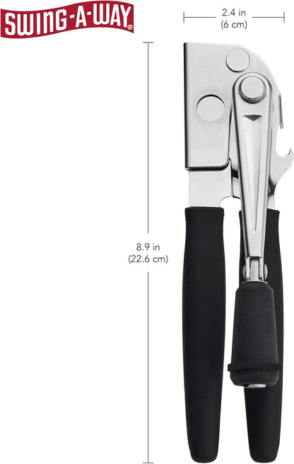 Swing-A-Way Easy-Crank Can Opener with Folding Crank Handle, Black, 3.50 x 4.50 x 10.50