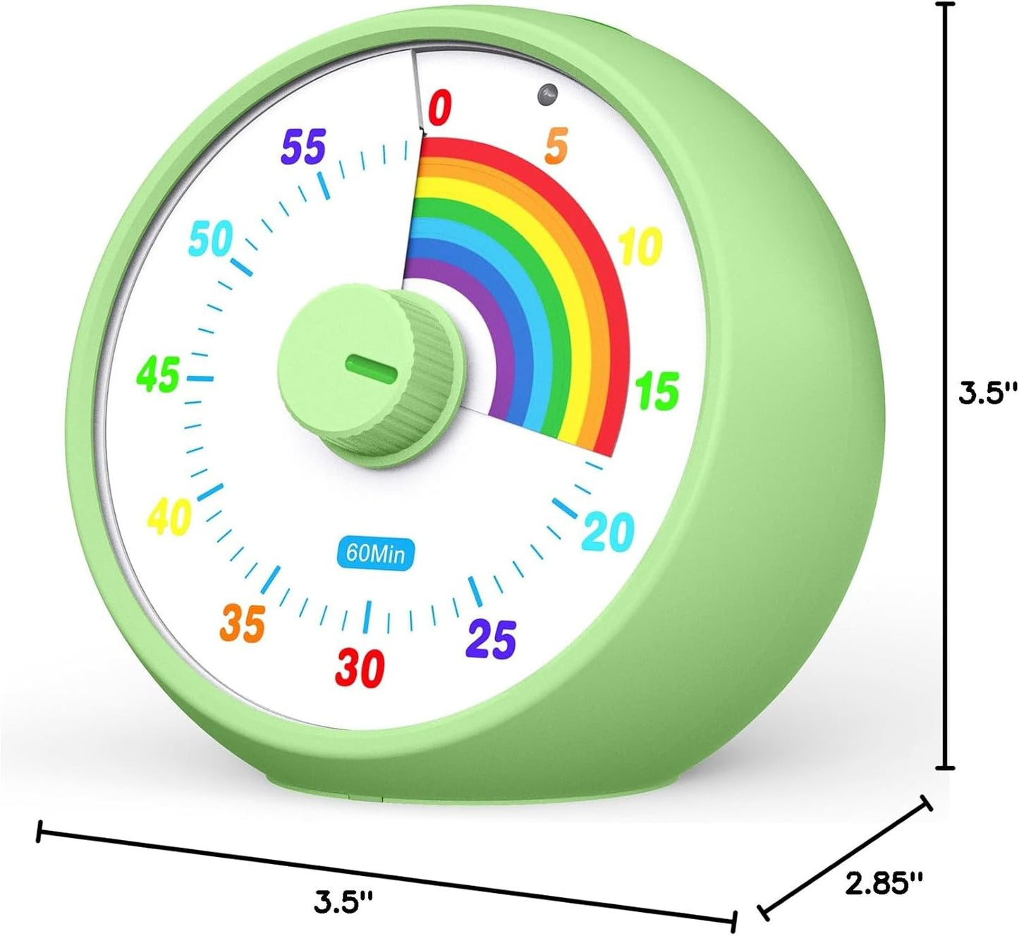 Visual Timer for Kids, 60-Minute Countdown for Classroom Office Kitchen, Desk Timer Kids Time Management Tools with Silent Operation, Pomodoro Timer Rainbow Pattern Purple