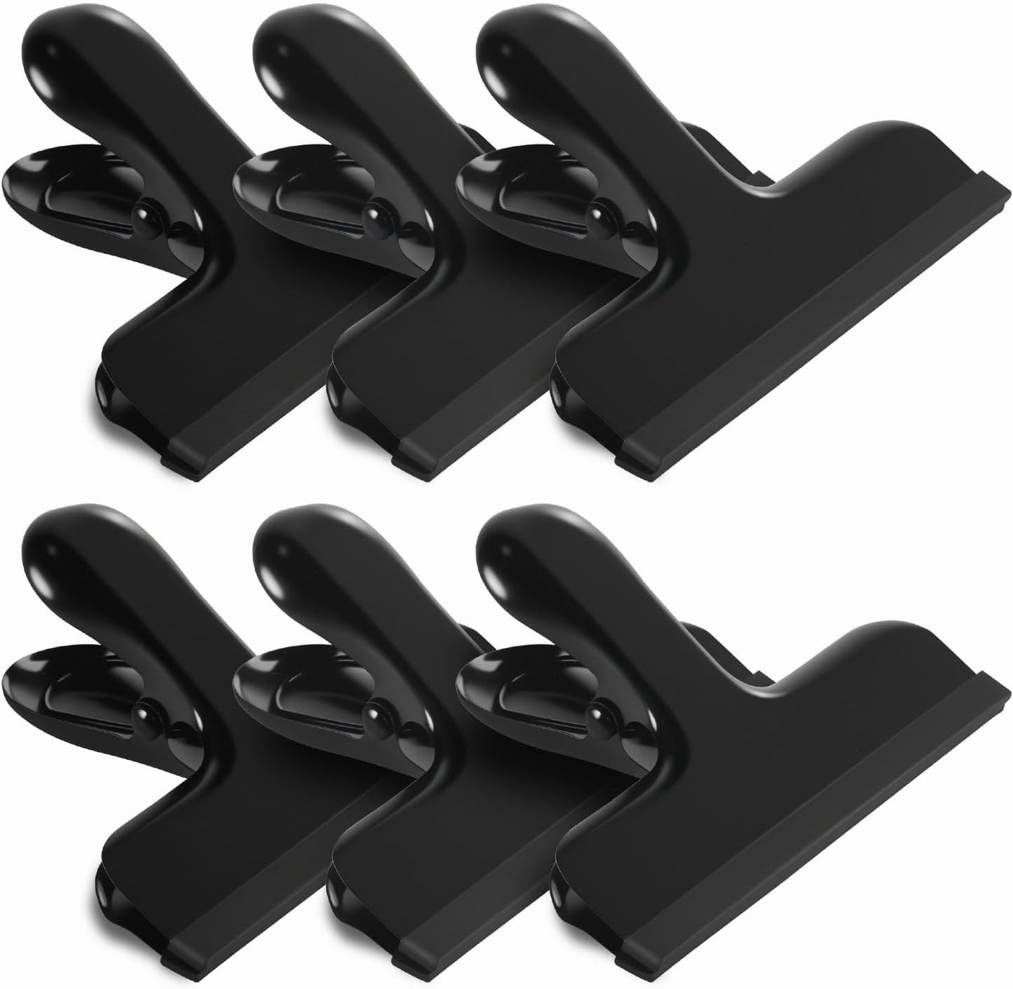 HOUSE AGAIN 8 Pack Stainless Steel Chip Bag Clips Covered with Silicone - NO More Sharp Edges - Color Coded for Food Bags - Air Tight Seal, Heavy Duty for Kitchen and Office, 3 Inches