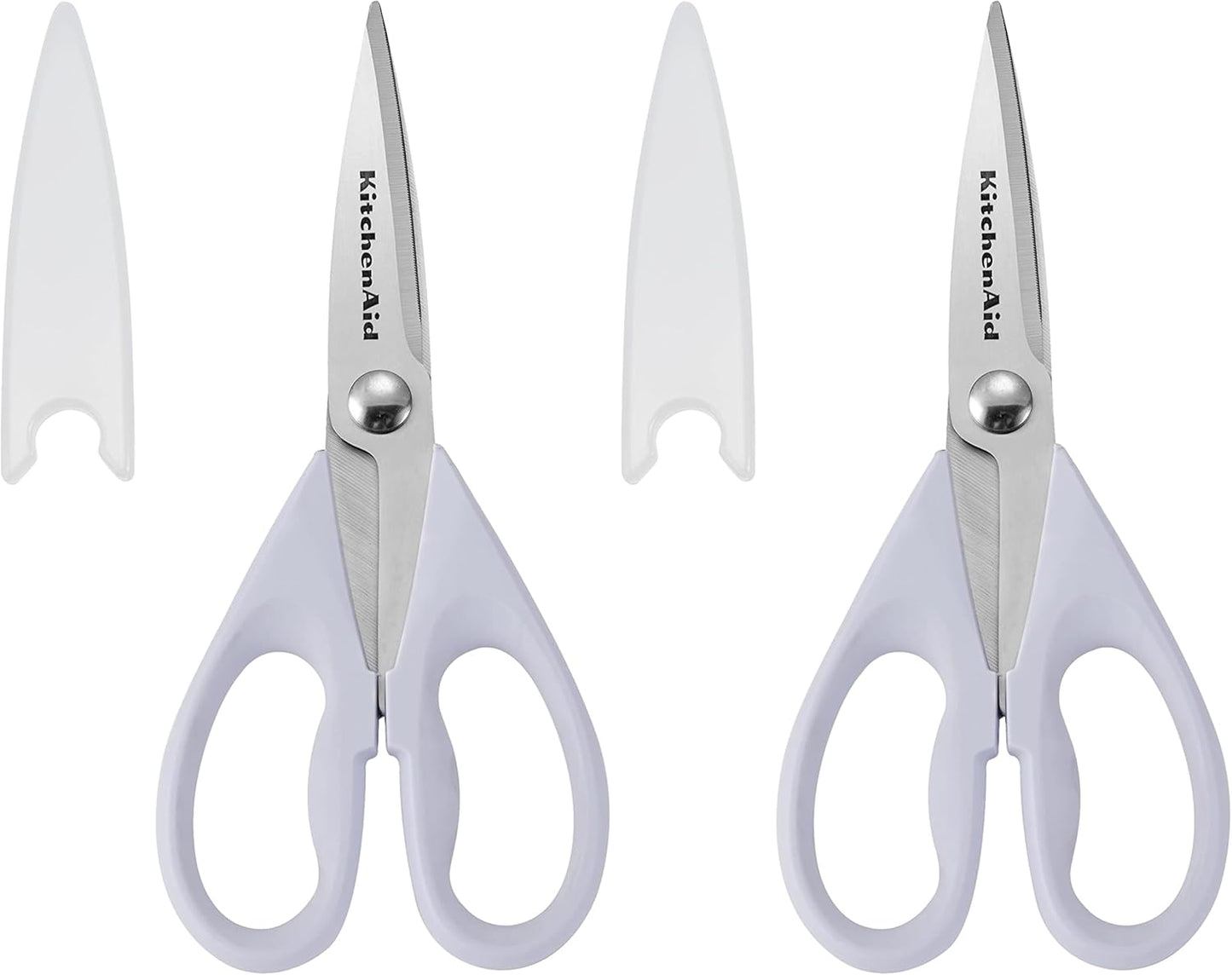 KitchenAid Multipurpose Shear Set, Versatile Scissors with Nutcracker, Bottle Opener, Ergonomic Handles with Protective Blade Covers, 2 Piece