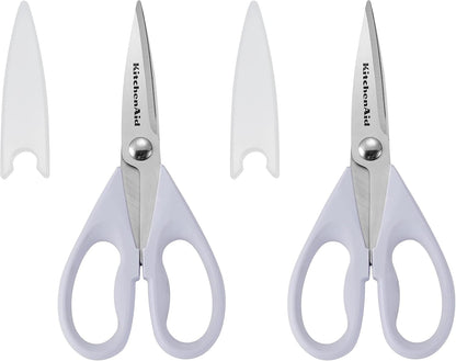 KitchenAid Multipurpose Shear Set, Versatile Scissors with Nutcracker, Bottle Opener, Ergonomic Handles with Protective Blade Covers, 2 Piece