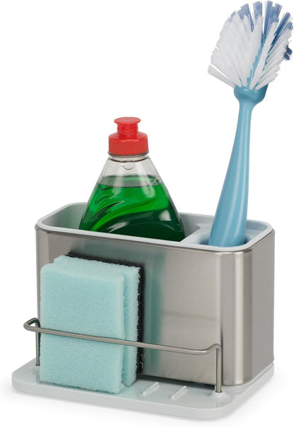 Joseph Joseph Surface Stainless Steel Caddy Sink Area Organizer and Sponge Holder, Gray