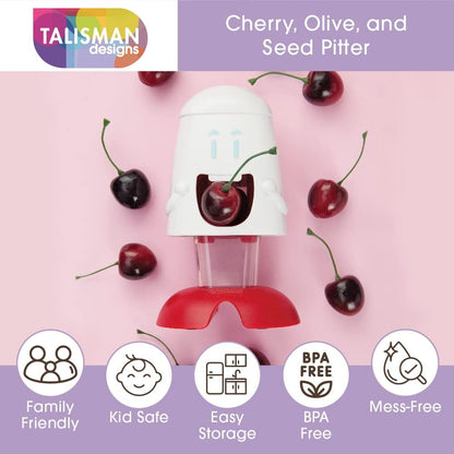 Talisman Designs Cherry Pitter | Family Friendly Kitchen Tools | Fun & Functional Cherry Chomper | Olive & Cherry Seed Picker for Kids | Gift Item