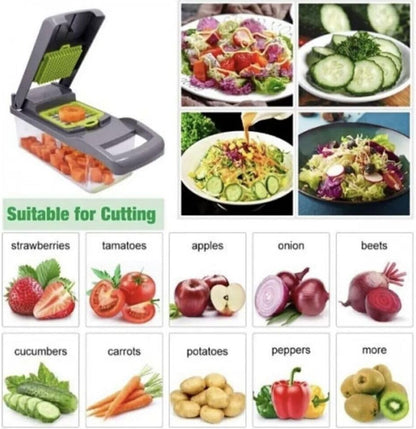 14 In 1 Fruit Vegetable Slicer Cutter Food Onion Veggie Dicer Chopper Kitchen