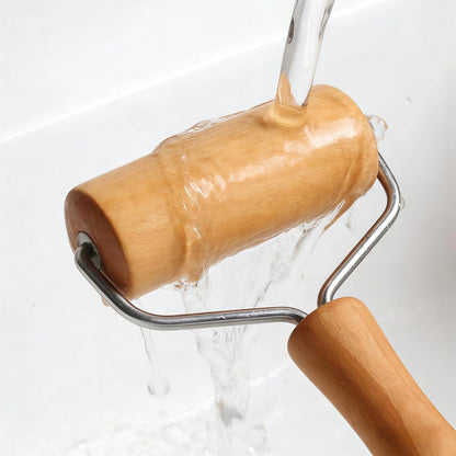 Small Rolling Pin, Wooden Dough Roller, Non-Stick Pizza Roller, T Type Rolling Pins for Kitchen Baking, Pizza Dough Press (3.8 * 7.5 inch)
