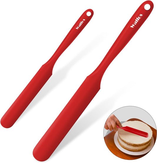 Walfos Silicone Spatula Set of 5 - (600°F) High Heat Resistant Kitchen Scraper Spatulas, One-Pieces Seamless Design, Perfect for Cooking Mixing & Baking - BPA Free and Dishwasher Safe,black