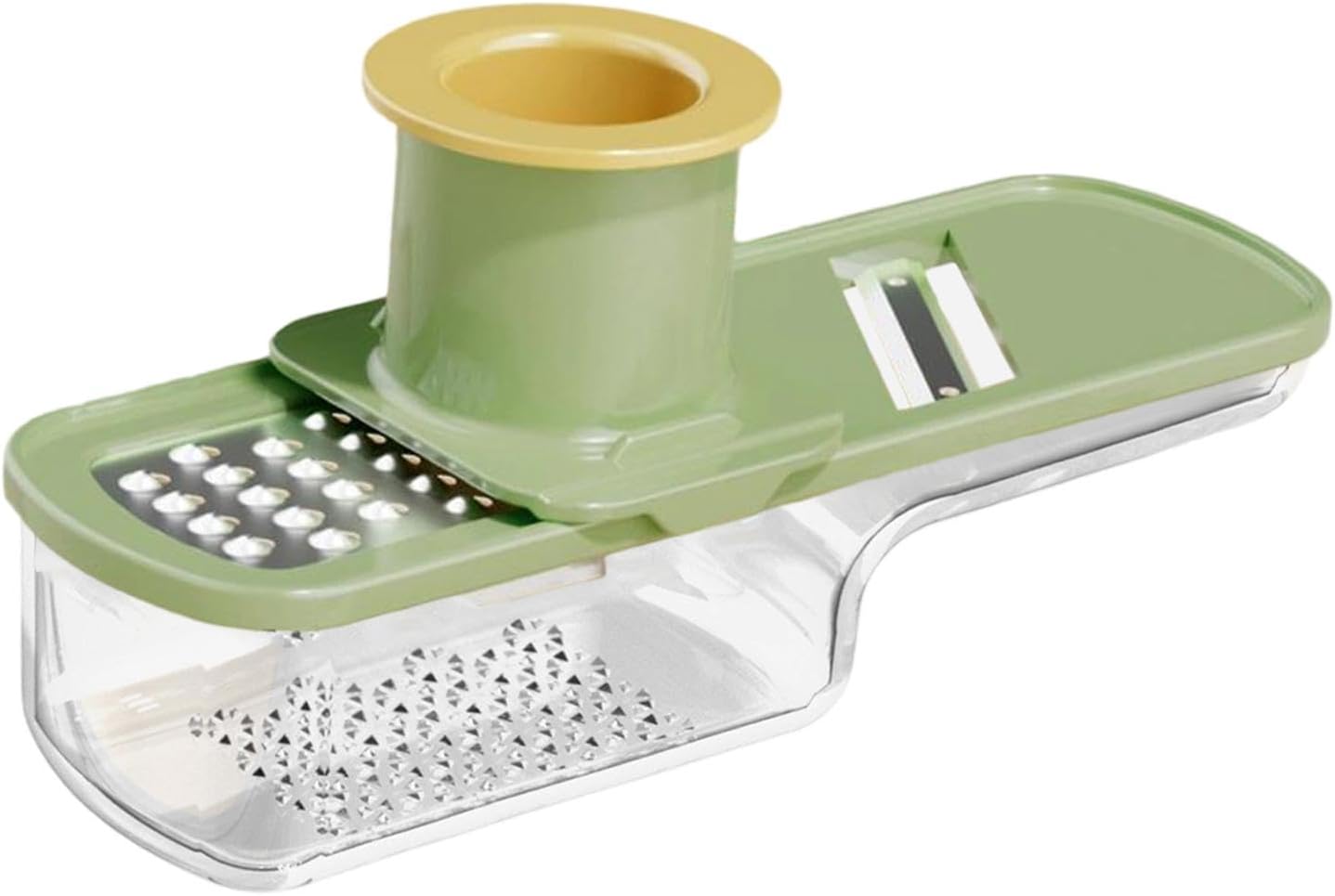Ginger Garlic Grater Ginger Garlic Grinding Cooking W Container Multi Purpose Easy Grip Manual Kitchen Tool for Baking, Green