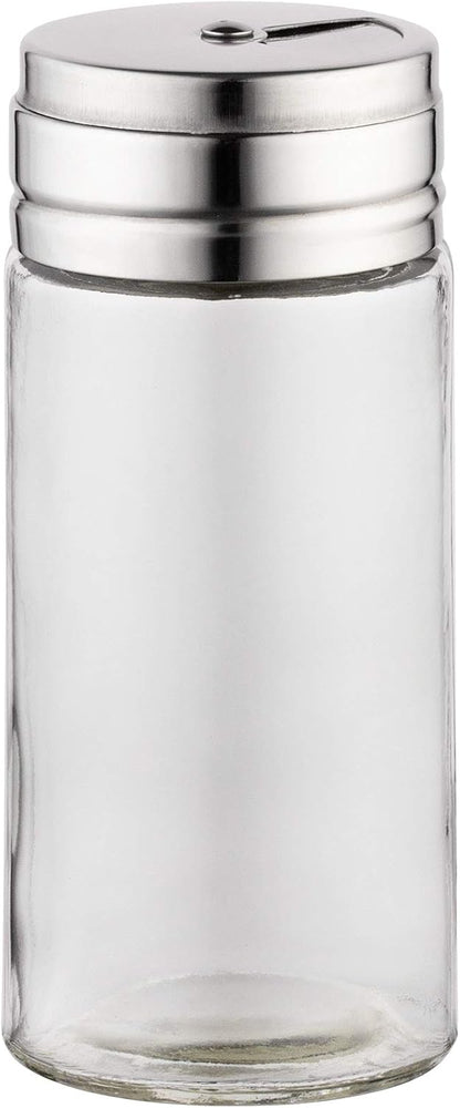 Fox Run 5167 Glass Spice Jar with Stainless Steel Shaker Lid, 6 Ounce, Clear Container for Seasonings, 1 Count (Pack of 1)