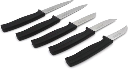 Tomato Knife - MATTSTONE HILL 5 Inch Serrated Kitchen Utility Knife, Serrated Cheese Tools, German X50CrMoV Steel, Red Handle