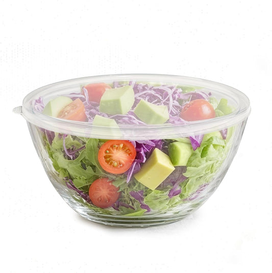5 Quart Deep Big Glass Bowl with Lid,10 Inch Large Glass Mixing Bowl for Sourdough Bread Kitchen Salad Bread Storage, For Prepping, Marinating & Brining Kimch
