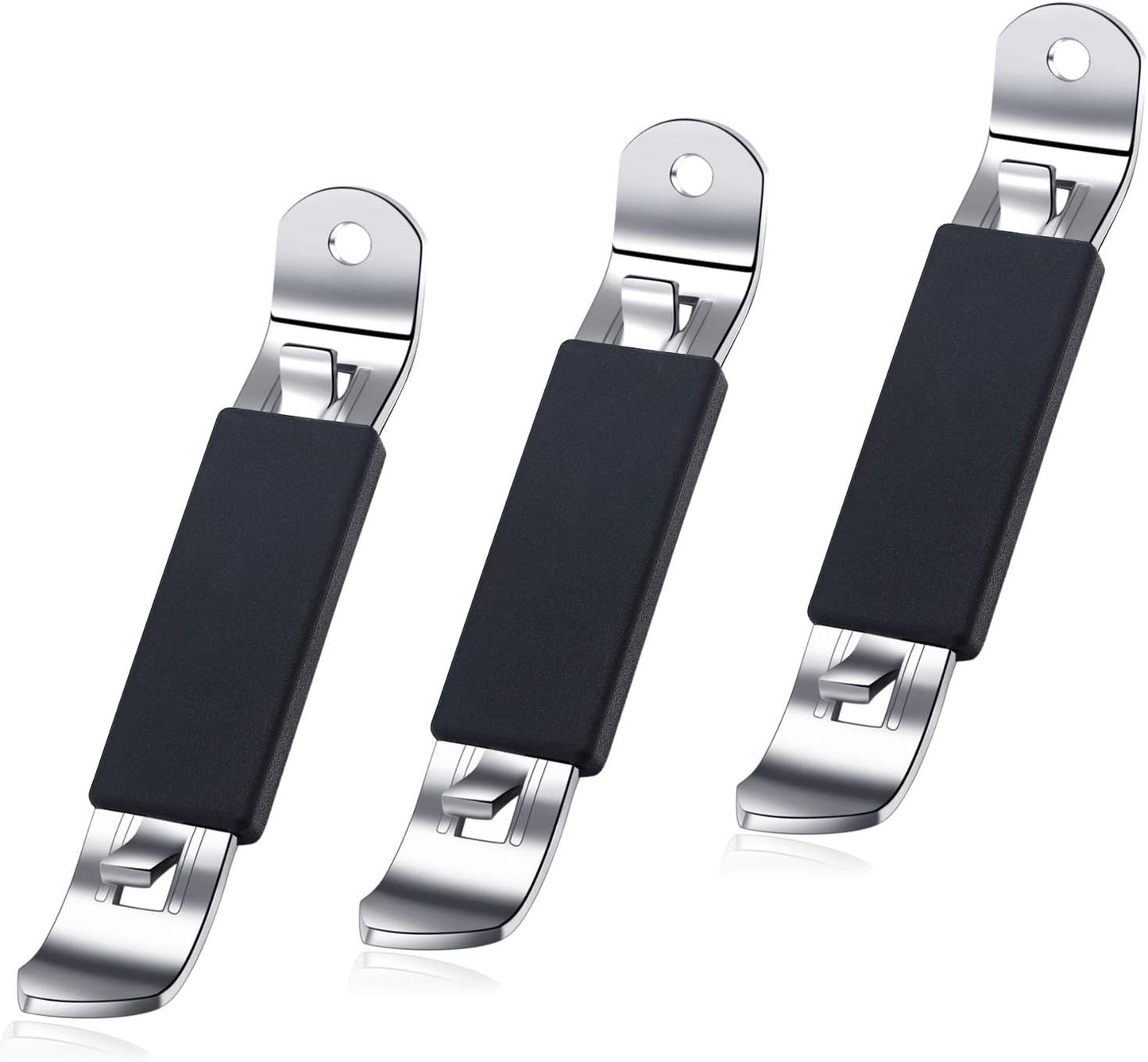 3 Pieces Magnetic Bottle Openers Can Opener Classic Beer Opener Stainless Steel Small Bottle Opener Can Tapper with Magnet for Camping and Traveling HANCELANT (Black Blue Fuchsia)