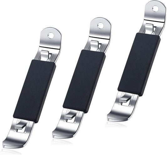 3 Pieces Magnetic Bottle Openers Can Opener Classic Beer Opener Stainless Steel Small Bottle Opener Can Tapper with Magnet for Camping and Traveling HANCELANT (Black Blue Fuchsia)