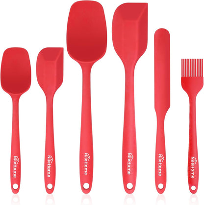 NileHome Silicone Spatula Set, 5 Pieces Food Grade Kitchen Utensils with Silicone Brush Heat Resistant BPA-free Rubber Spatula for Scraping, Baking, Cooking, Mixing—Black