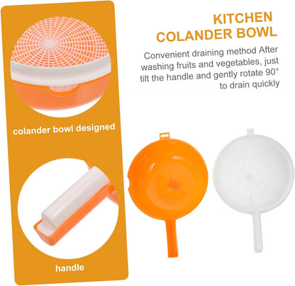 BESTOYARD Vegetable Wash Basket Double Layer Kitchen Colander Bowl 13.38 Inch with Handle for Draining Fruits Salad Pasta Efficient Drainage