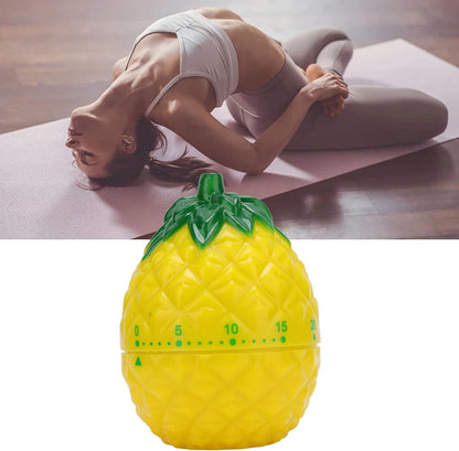 Cute Fruit Kitchen Timer, 60 Minutes Pineapple Shape Mechanical Timer Novelty 360 Degree Rotating Manual Cooking Timer