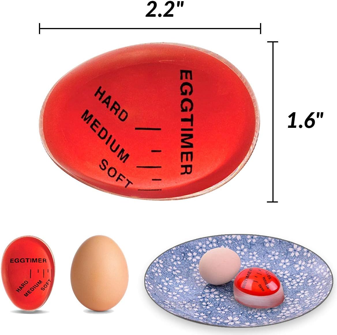 Lasubst Egg Timer for Boiling Eggs that Changes Color When Done, Tricolor