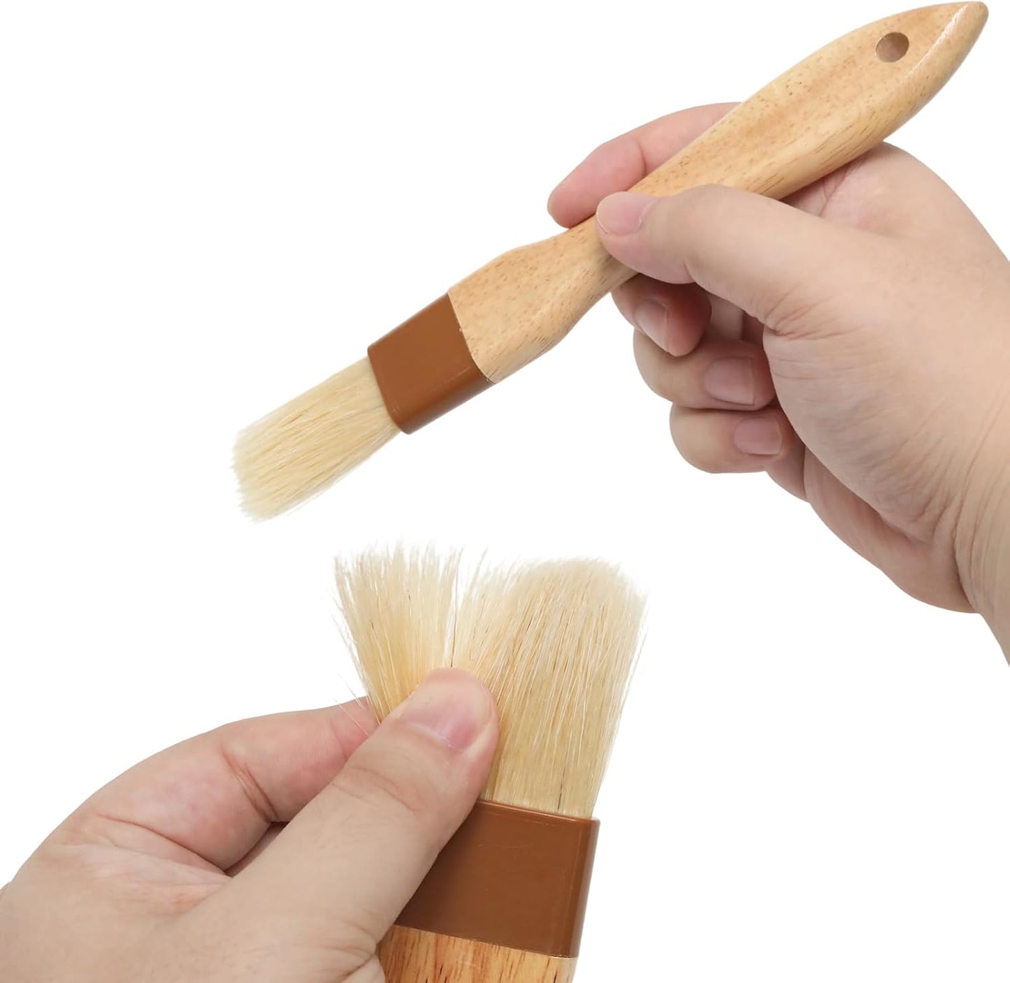 1 Inch Pastry Brushes for Baking, Natural Bristle Basting Brush, Kitchen Oil Brushes for Cooking, BBQ Sauce, Butter(1 Inch)