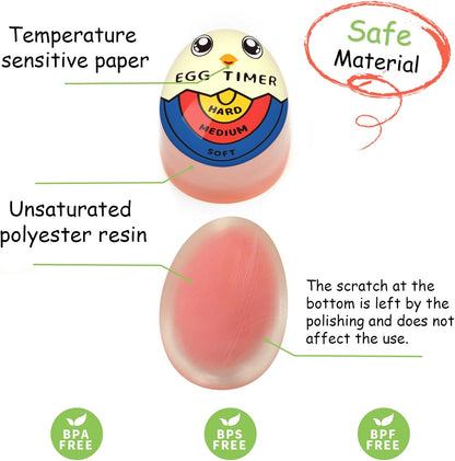 Lasubst Egg Timer for Boiling Eggs that Changes Color When Done, Tricolor
