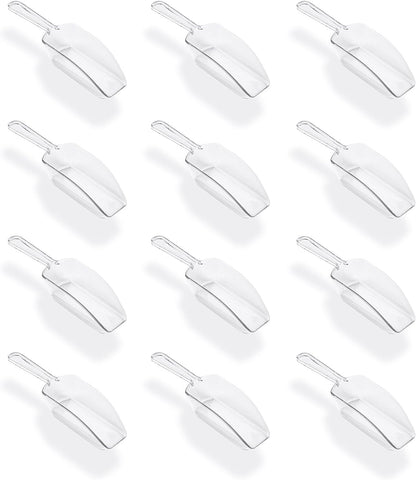 Super Z Outlet 5.5" Mini Acrylic Plastic Kitchen Scoops for Weddings, Candy Dessert Buffet, Ice Cream, Protein Powders, Coffee, Tea (Clear)