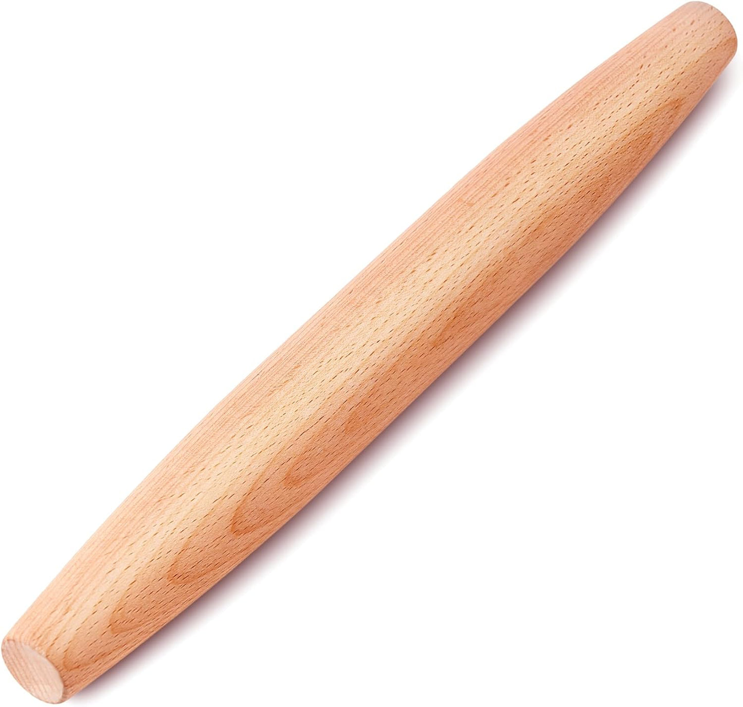 French Rolling Pin for Baking - AMPSEVEN Wooden Rolling Pin Dough Roller for Pizza Fondant Pasta Dumpling tortillas (20cm(7.9inch))